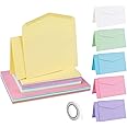 Mocraft 60 Coloured Envelopes Make Your Own Cards and Envelopes, 110 x 160mm envelopes and Cards for Letters Invitations Birthdays Gift Greeting Cards Christmas Day Gift Cards