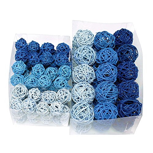 Rattankugeln blau Sortiment, Rattan Kugeln / TOP PREIS !!! (30, 5cm)