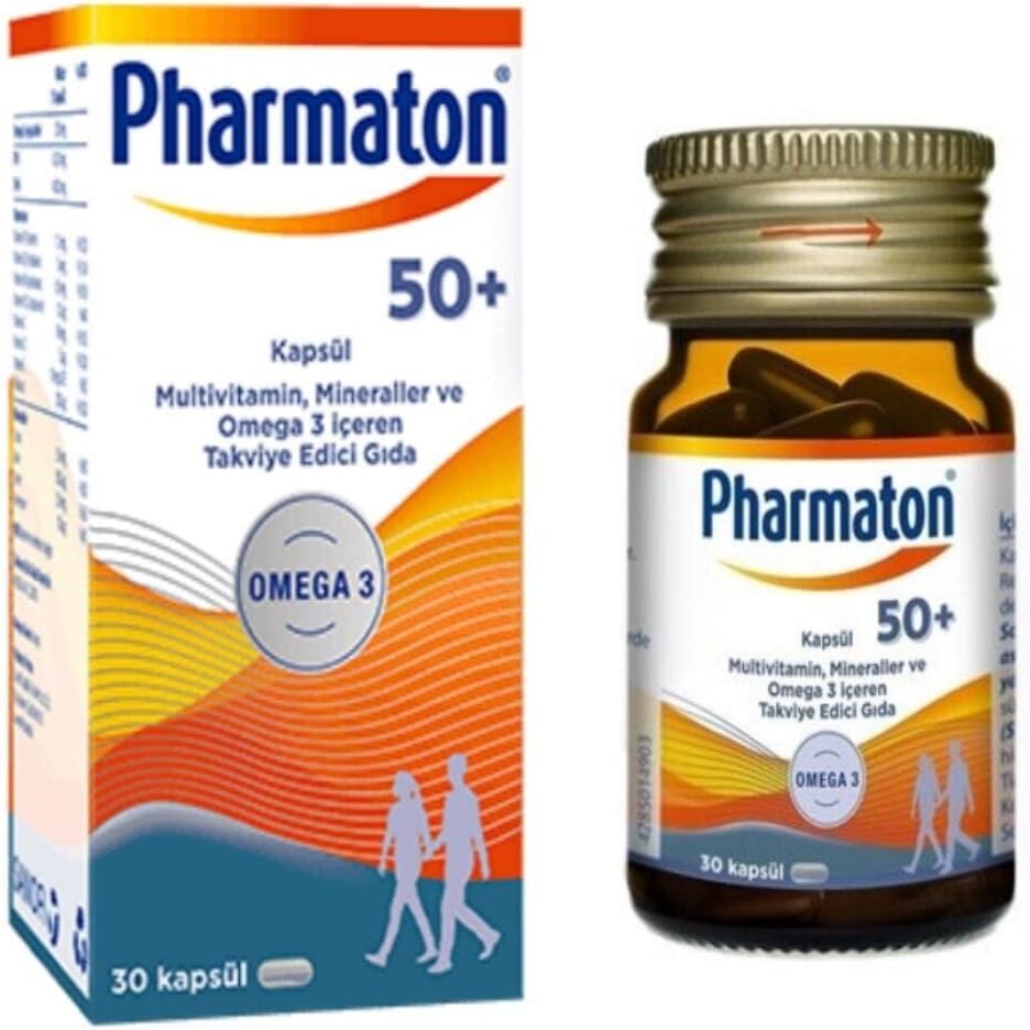 Pharmaton 50 Plus 30 Kapsül - Omega 3, Multivitamin ve Mineraller