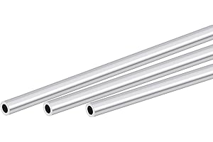 sourcing map 3 Stück 6063 Aluminium Rohr 6mm Außendurchmesser Rund Alurohr 4mm Innendurchmesser Aluminium Rundrohr 300mm Länge Hohlrohr Aluminium Gerade Rohr Aluminiumrohre Aluprofil Rohre
