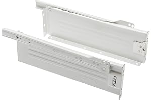 GTV Metabox Metal Drawers Sides/Runners Rollers Set White H-86mm 3.4" L-450mm 17.7"