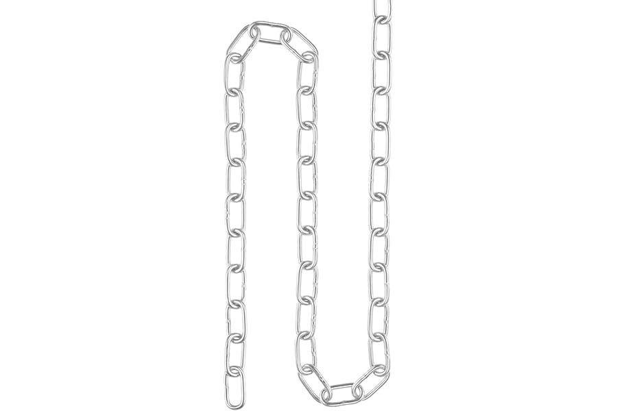 sourcing map Proof Coil Chain 1 Meter 1.97mm Thick 77Lbs Load Capacity, Zinc Plated 316 Stainless Steel for Clothes Hanging Guardrail