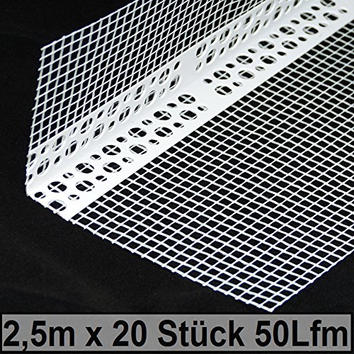 Gewebeeckwinkel PVC 2,5 m x 20 50lfm 8x12 Eckwinkel 145gr/m² wdvs vws