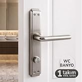 Nisa G&uuml;l WC Banyo SAĞA UYGUN İ&ccedil; Kapı Kolu (1 TAKIM) Kendinden Kilitli Uyumlu Tuvalet Banyo Kolu