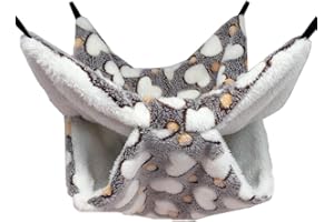 LXTaoler Amaca piccola gabbia per animali domestici, accessori per gabbia di porcellini d'India, calda amaca per cincillà, scoiattoli Hamaster, altri piccoli animali, 34 x 34 cm (marrone)