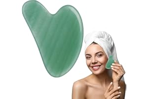PRETTIVO Gua Sha Pietra Naturale di Giada – Gua Sha Massaggiatore per Massaggiare la Pelle, Ridurre le Rughe e Detossificazione, Adatto per Uomini e Donne