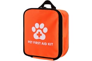 ShiQiao Spl Pet First Aid Kit for Dog Cat Owners Portable Emergency Pouch for Home Travel Medicine Orgainiser Bag with Zipper Orange Pet Medical Pouch for Pets Owners