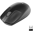 Logitech M190 Mouse Wireless, Design Ricurvo Ambidestro, Batteria fino a 18 Mesi con Funzione Risparmio Energia, Ricevitore U