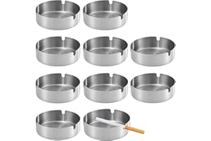 LATRAT Cendrier Exterieur 10 Pièces, de 10 cm de diamètre, coupe-vent, inoxydable pour table moderne, restaurant, chambre à coucher