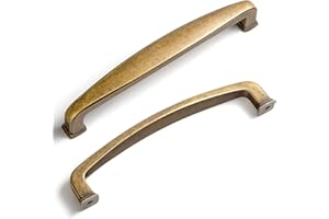 SYZOW 6 pièce poignées de placard de cuisine en laiton antique- poignées de tiroir de cuisine en laiton antique poignee de meuble cuisine entraxe 160mm (Bronze)