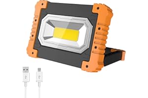 Projecteur LED Rechargeable NATPOW Projecteur Chantier Lumière de Travail Portable USB Étanche pour chantier, garage atelier，Camping, Garage, pêche, Randonnée