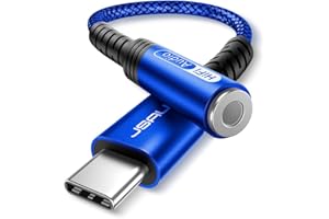 ‎JSAUX JSAUX Adapter do słuchawek USB C Aux, USB C na jack 3,5 adapter audio do iPhone 16 Pro/16 Pro Max/16/16 Plus/ 15 Pro Max, Samsung S24/S24+/S24 Ultra/S23/S22, Pixel 9 Pro/9/8 Pro/8/7 Pro/7, niebieski