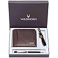 WildHorn® RFID Protected Genuine Leather Wallet & Gift Combo for Men