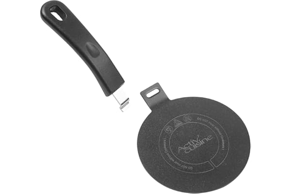 ACTIV CUISINE Adaptador de inducción de disco placa de 14 cm de difusión de calor de acero inoxidable, difusor de inducción Moka para utilizar cafeteras y utensilios de cocina, Negro