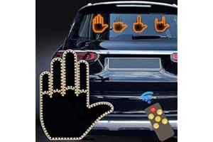 AeroGlo Fun Gesture Light, 4 Gestures Car Back Window LED Sign Light, Funny Car Finger Light With Remote Control, Car LED Sign Hand Road Rage Signs for Men Women(COLOR:Black)