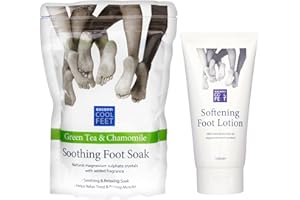 Escenti Cool Feet Soothing Foot Soak with Green Tea & Chamomile and Escenti Softening Foot Lotion 150ml | Foot Softener Set for Dry Skin | Helps Relax Tired Muscles