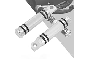 HDBUBALUS 1 Paar Billet CNC Silber Aluminium Motorrad Fußrasten für Harley Style männliche Fußrasten Fußrasten