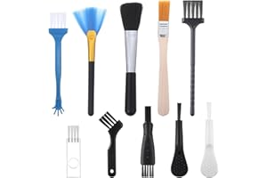 Bewudy Juego de 10 mini cepillos de limpieza de teclado, cepillos electrónicos antiestáticos de limpieza de polvo con cerdas de polipropileno, para teclado de computadora, placa base, cámara, espacio