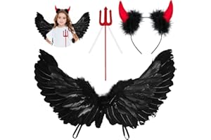 ZDQC 3 Stück Engel Flügel Schwarz,65CM Flügel Schwarz Damen,Halloween Schwarzer Engel,Gefallener Engel Kostüm,Dunkler Engel Kostüm,Engel Kostüm Damen Schwarz,Engel Flügel(Schwarz)