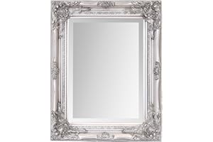 Select Mirrors Rhone Mirror - French Vintage, Antique Baroque Style - 42cm x 53cm (Antique Silver)