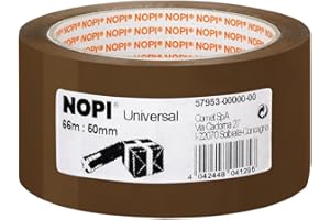 tesa NOPI Packband - vielseitiges Verpackungsband aus Polypropylen, geräuscharm abrollbar - lösungsmittelfrei und abriebfest - 66 m x 50 mm - braun