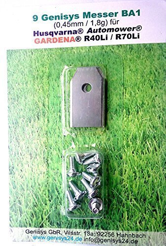 *9 Messer (extra scharf)* für Husqvarna Automower ® und Gardena R40Li / R70Li
