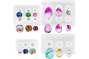 4 stampi in resina siliconica a forma di sfera, stampi per uova AFUNTA in resina epossidica, stampi per sfere, ciondoli a sfera, per la creazione di gioielli fai da te, artigianato in resina