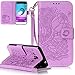 Produktbild Neu ISENPENK Samsung Galaxy J3(2016)/J320/J3(2016) Duos/J3(2015) Hülle Leder [Lila],Blume Samsung Galaxy J3(2016)/J320/J3(2016) Duos/J3(2015) Flip Case 3-in-1 Bookstyle Geldbörse Tasche,Muster Standfunktion Schutzhülle Tasche Credit Card Slots Wallet Case Leder