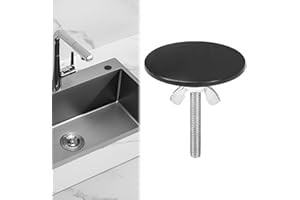 NUQIN Stainless Steel Sink Blanking Cap - Tap Hole Cover for Keeps Kitchen & Bathroom Sink Clean (Black)
