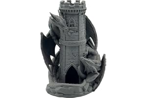 Wolfprint Drake tärningstorn XL | DND Dice Tower bordsskiva RPG P&P DSA Fantasy Dungeons Dragons Ready to Paint