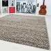 Produktbild Teppiche Hochflor Shaggy für Wohnzimmer, Esszimmer. Gästezimmer mit 3 cm Florhöhe. Einfarbig Shaggy Teppiche OEKOTEX zertifizierte Teppiche. Cream Braun Lila Rot Anthrazit Taupe Mocca. Verschiedene Farben und Größe 1500, Maße:60x110 cm, Farbe:Taupe