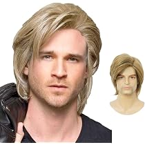 Qinbiar Kurze Orange Herren-Perücke – Flauschig, Natürlich & Hitzebeständig Für Halloween & Cosplay