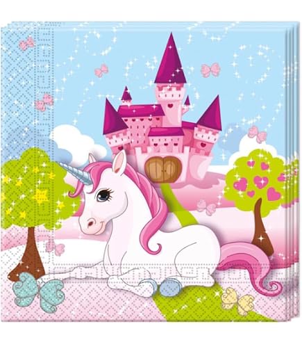 Unique Party – 8 Assiettes En Carton Licorne – 23 Cm – Fête D'Anniversaire Enfant – Thème Magique