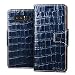 Produktbild Samsung Galaxy Note8 Hülle, Samsung Note 8 Ledertasche, RIFFUE Layered Dandy Handgefertigt Krokodil-Muster Aus Italien Importiert Prämie Leder Schutzhülle Etui Stoßsichere Brieftasche Folio Flip Case Cover für Samsung Galaxy Note 8 6.3" - Blau