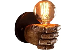 KRUIHAN Wall Sconce Lights E27 Wall Lamp Creative Vintage Wall Lights Resin Light Shades Industrial Lamp Wall Mounted Light for Living Room,Besides,Bedroom,Loft,Bathroom (Left Hand)