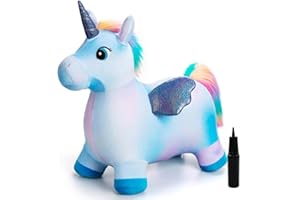 U&C Planet Animal Hopper for Toddler, Unicorn Hopper for Kids, Bouncy Horse Hopping Toy, Ride on Unicorn Hop, Christmas Birthday Gift for 1 2 3 4 5 6 Years Old Hop Along Yard Indoor Outdoor