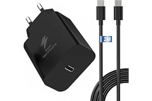 DCFUN Chargeur pour Samsung Charge Rapide avec câble 2M, 25W Chargeur USB C for Samsung Galaxy A15, A54 5G, A55, A56, A34, A35,S24 S23 S22 S21 S20 +/FE/Plus/Ultra, Prise Type C Adaptateur Super Fast Secteur