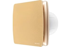 calimaero BREEZE Aspiratore Bagno 100mm con Timer Oro Ventola Aspirazione Bagno Silenzioso Aspiratore Valvola Non-Ritorno Silenzioso 34dB, 95m³/h, 12 W per le Pareti per Combattere Muffa e Umidità