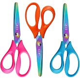 CCR Childrens Left Handed Scissors Titanium Coloured - 13 cm, with Comfortable Handles for School, Home and Crafts, Set of 3