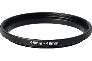 vhbw Step-Up-Ring Adapter von 46 mm auf 49 mm für Kamera Objektiv - Filteradapter, Metall, Schwarz