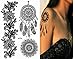Pinkiou Pack of 6 Sheets Tattoo Stickers Lace Mehndi Temporary Tattoos Fashion Body Art Stickers (Black)