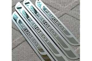 YCGLX 4 Pezzi per Peugeot 308 408 508 3008 2008 307 Acciaio Inossidabile Auto Davanzale Portiera, Protettore Battitacco Pedale Soglia Graffi Adesivo Decorativo Accessori