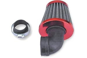 ARTIST UNKNOWN Filtro de Aire TNT Tejido de Acero, Rojo, acodado 90 Grados, Conector 28/35 mm