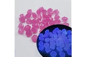 Cysincos 300 stücke Bunt Leuchtsteine, Dunkeln leuchtende Kieselsteine Leuchtkiesel Floureszierende Pebble Steine für Aquarium Garten Flur Dekoration (Lila)