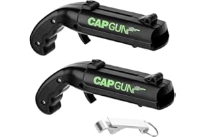 LFBEST Cap Gun otwieracz do butelek, 2 opakowania, zabawny otwieracz do piwa, do butelek, do domu, baru, na imprezę, na Boże Narodzenie (czarny)