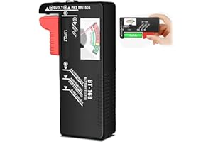 UNILLEA Testeur de Piles avec Support Magnétique, Appareil de Contrôle Précis pour Piles AA AAA C D 9V Piles Bouton 1,5V, Testeur Universel de Batteries et Accus Sans Alimentation