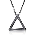Unique Viking Stainless Steel Necklace, Twisted Ring Pendant with Viking symbols for Men, Premium Stainless Steel Chain in Black & Silver - Unisex Charm Accessory - Gift Idea for Men