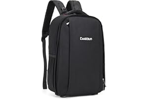 Cwatcun Zaino per Fotocamera Impermeabile Professionale Mirrorless DSLR SLR Borsa per Fotocamera Compatibile con Fotocamera Sony Canon Nikon e Accessori per Treppiede per Obiettivo (Nero)