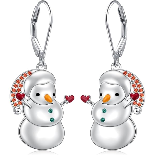Boucles D'oreilles Flocon De Neige Pour Femme En Argent Sterling 925 - Cadeau De Noël, Argent Sterling