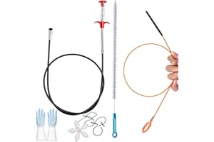 LauCentral Spiral de désobstruction, lot de 5 Spiral nettoyeur de drains pour nettoyage de canalisations, outil anti-bouchons à cheveux à spiral pour lavabos, évier, cabine de douche et toilette.